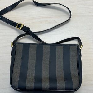 Fendi vintage crossbody purse, beautiful condition! Light and dark brown stripes